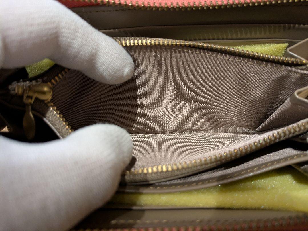 【新品未使用】 アニエスベー 長財布 レザー オレンジ ドット ロゴ金具