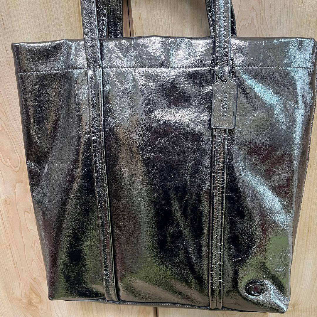 極美品　超希少　COACH バッグ　トートバッグ　シルバー　コーチ　メタリック
