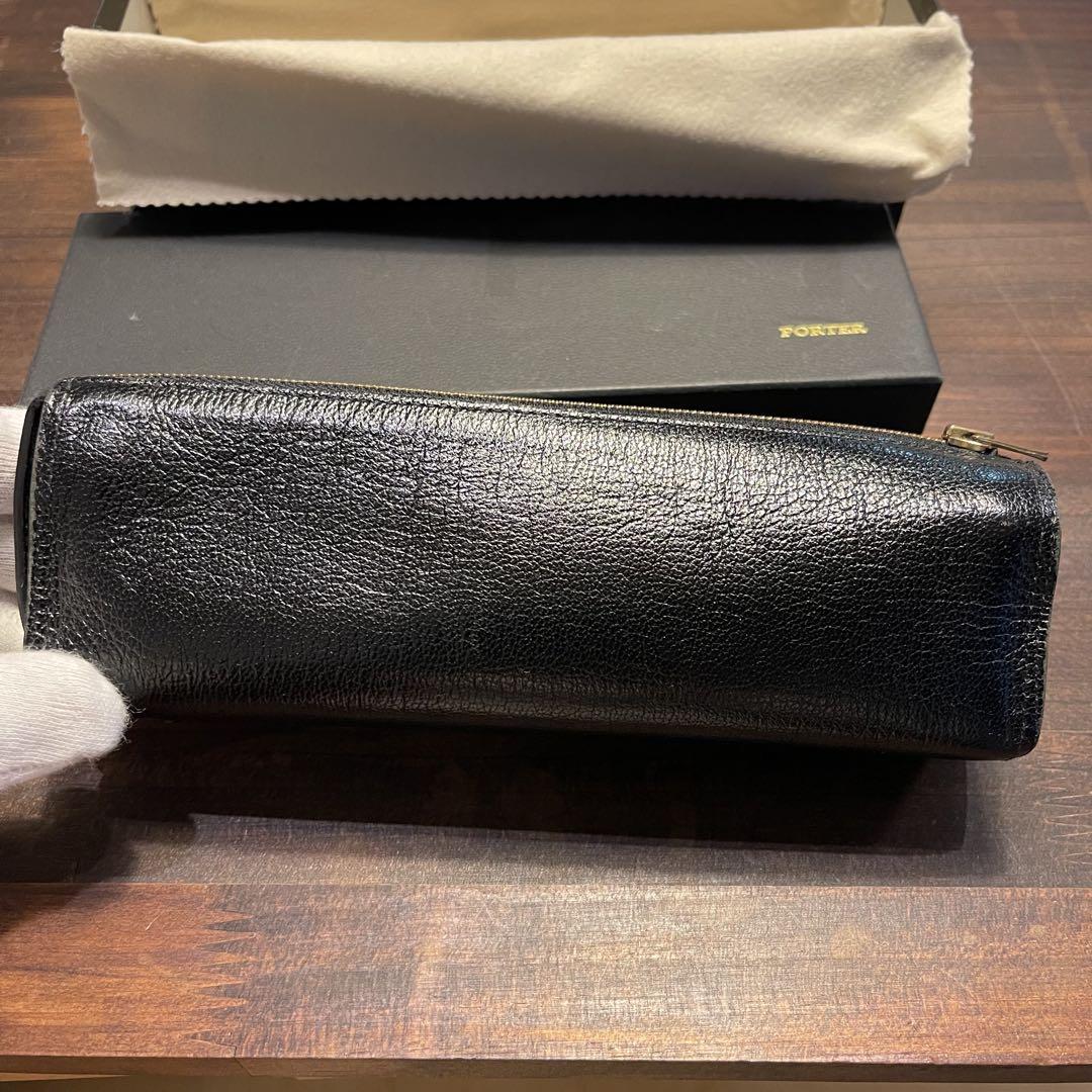 ポーター　PORTER ブラックレザー ペンケース 箱付き