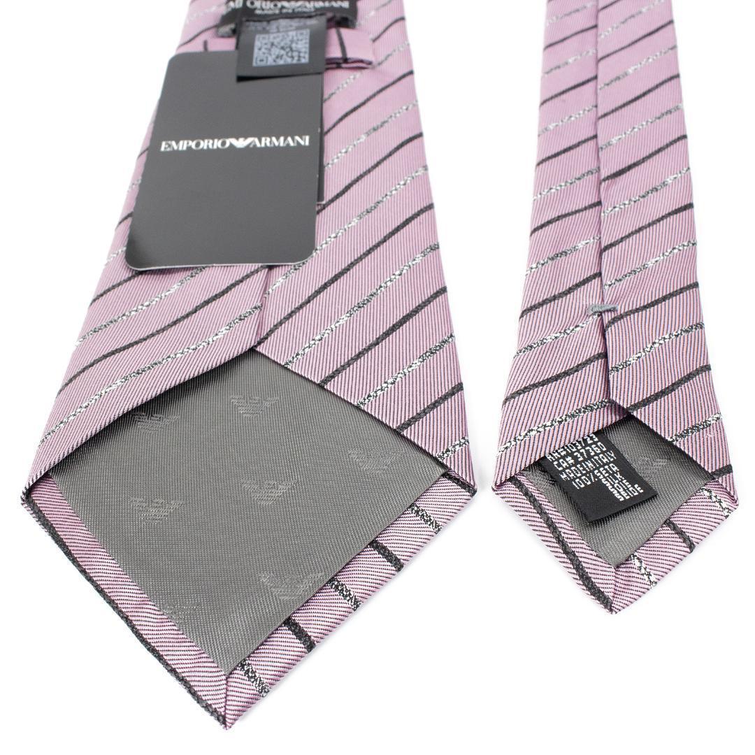 EMPORIO ARMANI アルマーニ ネクタイ 新品 ストライプ 紫色