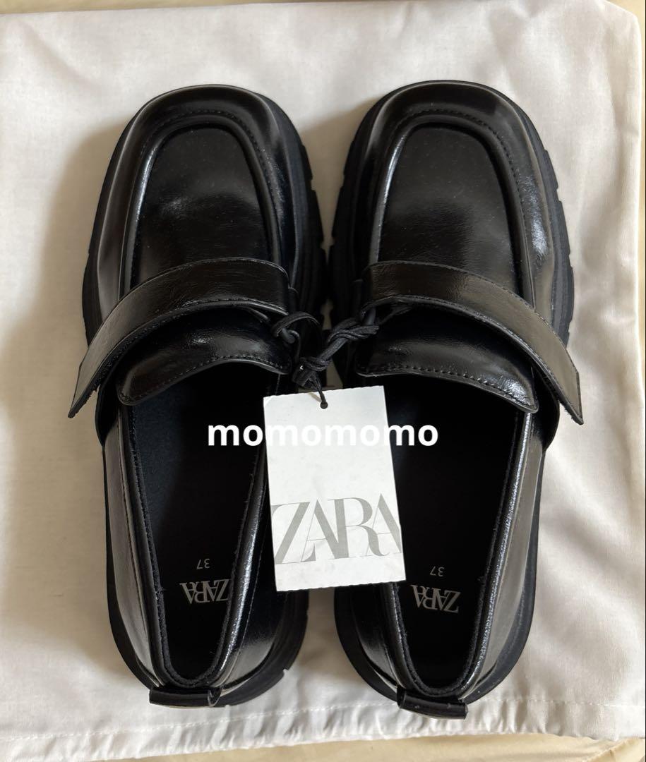 新品タグ付き⭐︎ZARA プラットフォームローファー 37（24cm）ブラック