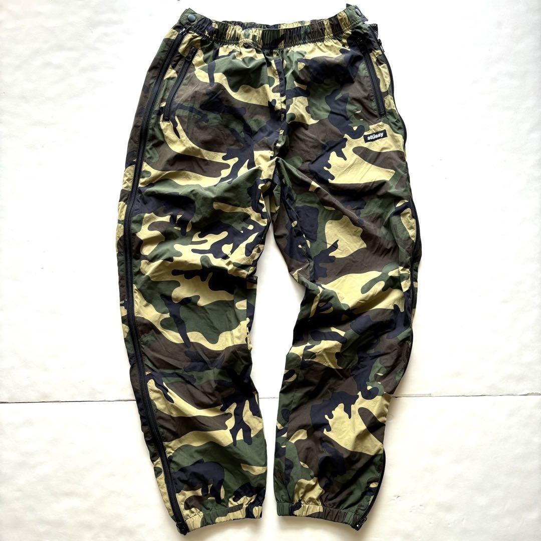 【極美品】stussy カモフラ サイドシップトラックパンツ ドローコード M