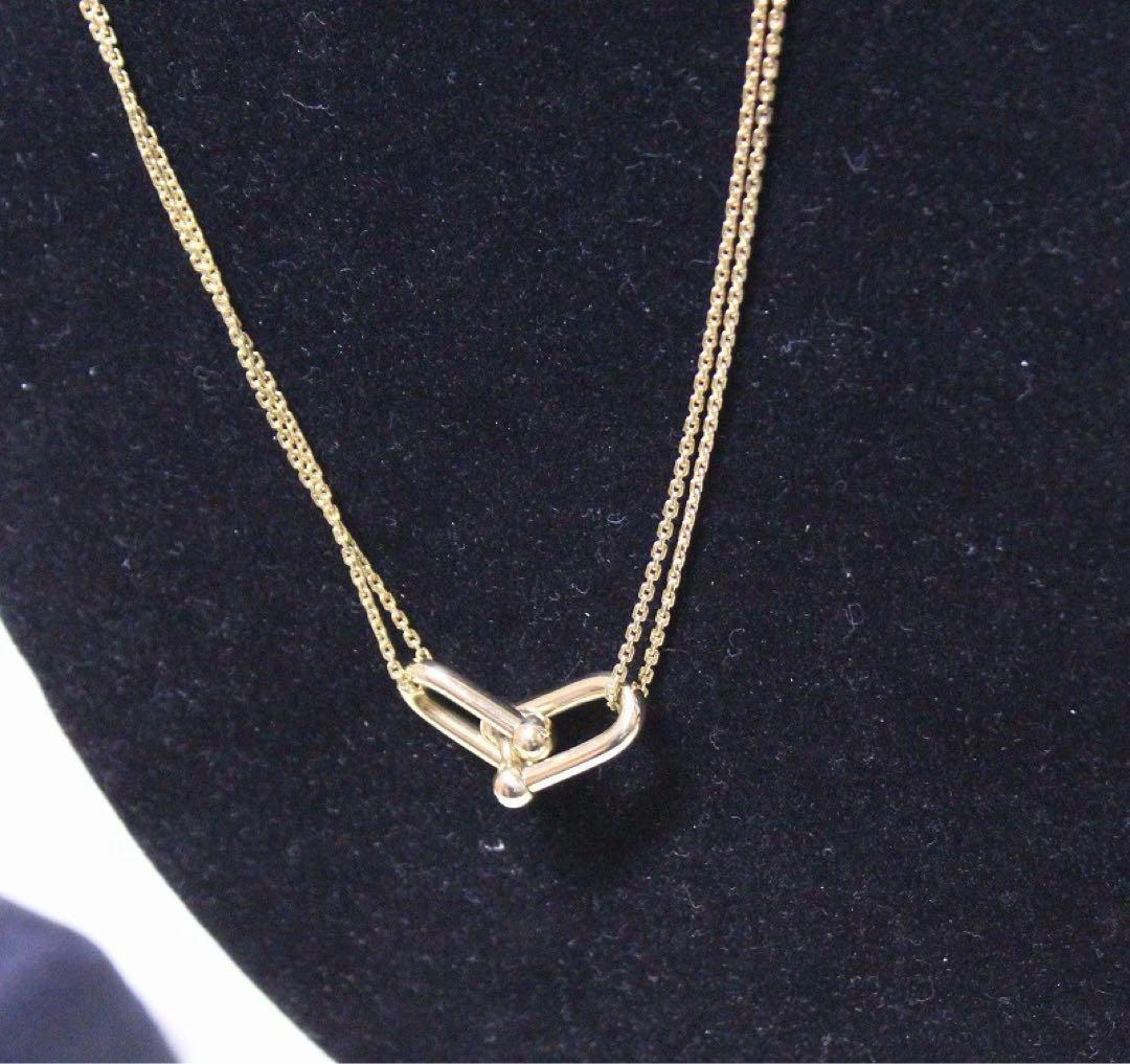 ティファニー ハードウェア K18 YG ダブルリンク ネックレス ティファニー ハードウェア K18 YG ダブルリンク ネックレス