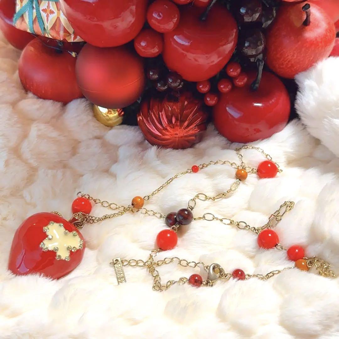 本店は ヴィンテージ アナスイ ANNA SUI 特大 赤りんご ネックレス アクセサリー