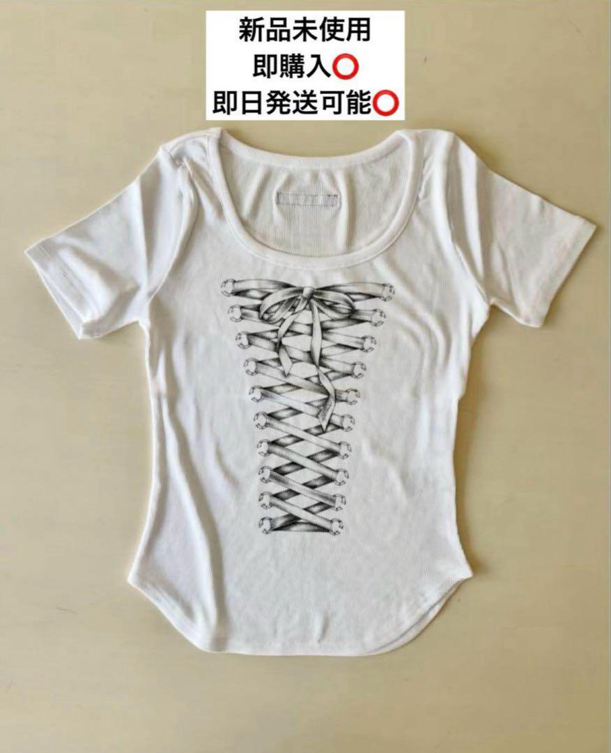 epine lace up rib tee エピヌトップス