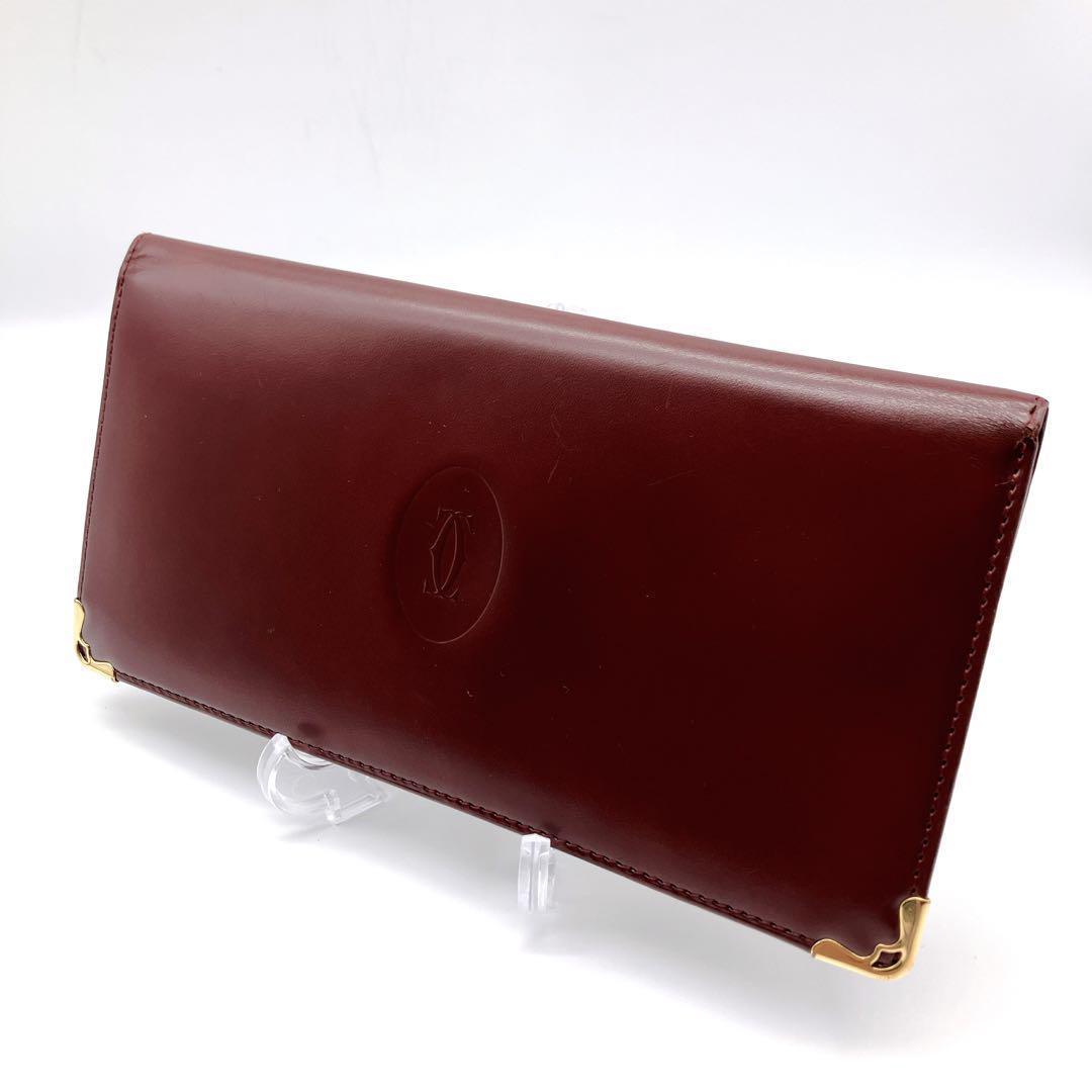 カルティエ マストライン レザー財布 Cartier - 【美品】◇カルティエ◇ マストライン / ボルドー