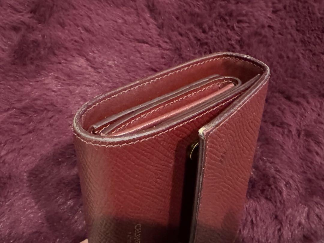 CELINE バーガンディ 三つ折り財布