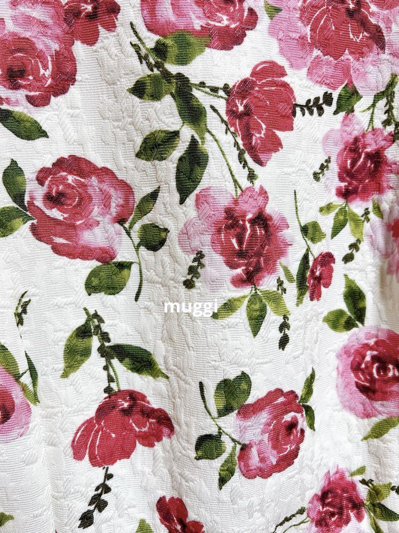M's GRACY エムズグレイシー ローズドレス 薔薇 総柄 ワンピース
