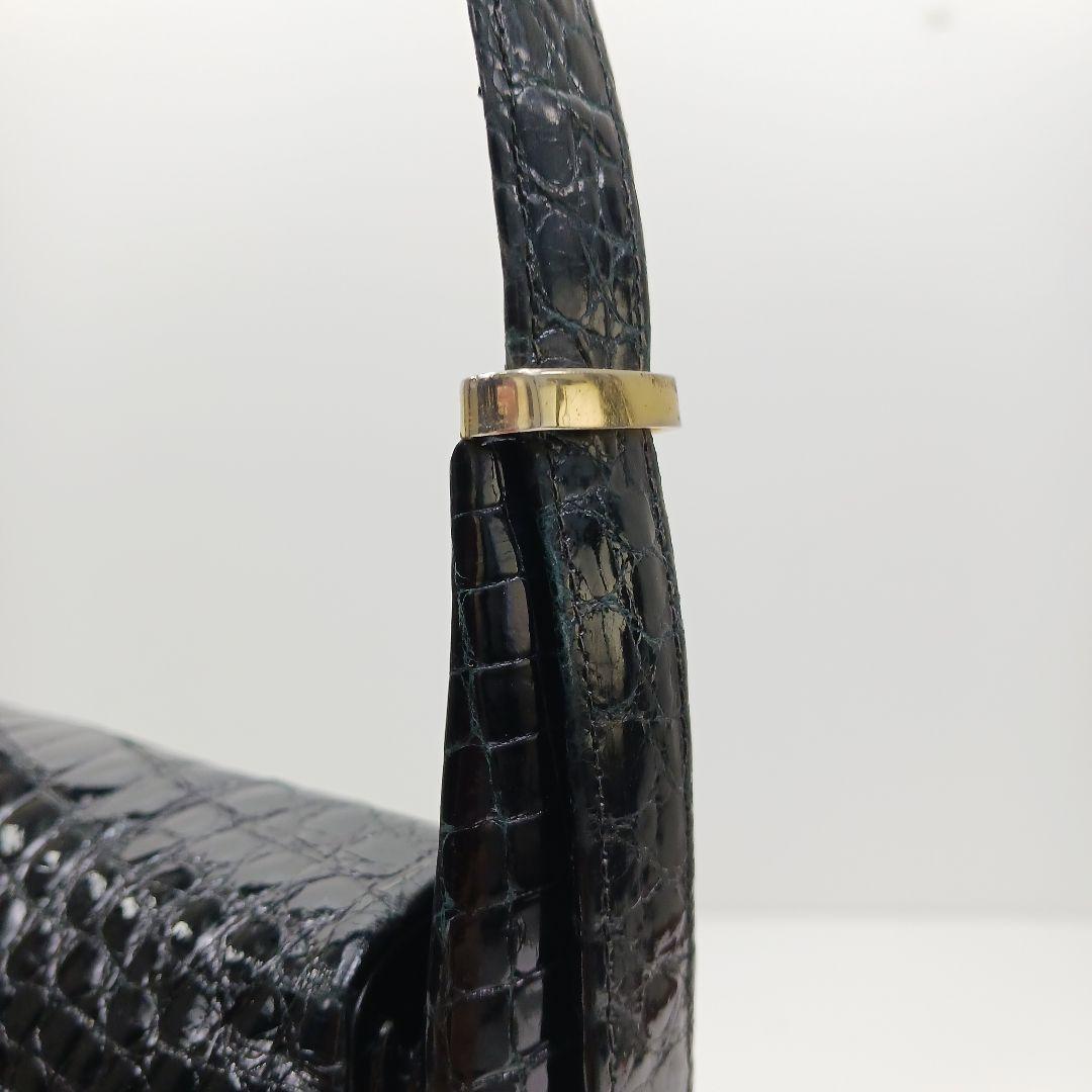 ✨美品✨モデルロイヤル　シャイニングクロコ　フォーマルバッグ　センター取り　黒