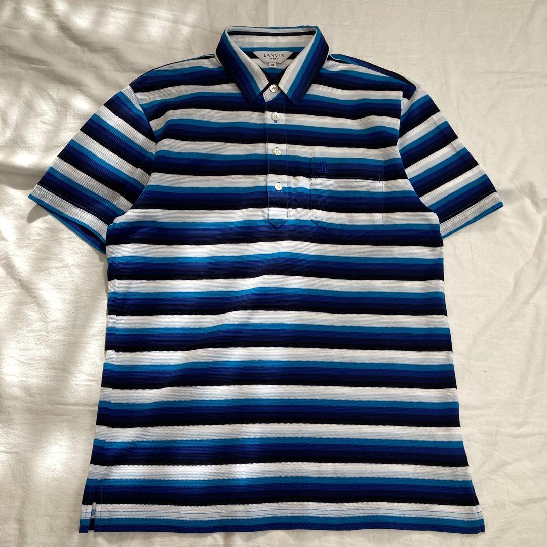 LANVIN ポロシャツ　リボン　ボーダー　Lサイズ 中古・古着通販】LANVIN SPORT (ランバン スポール) ポロシャツ