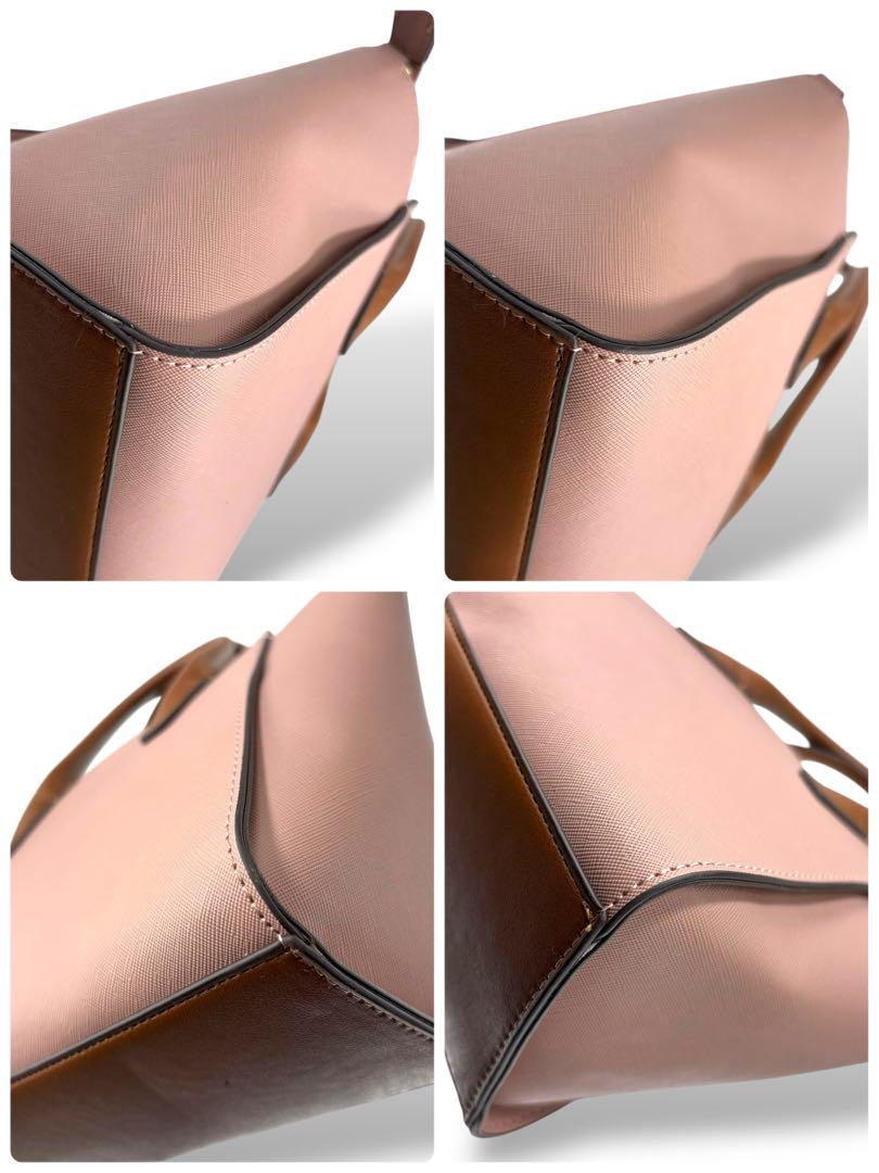美品】アンドシュエット バイカラー トートバッグ レザーPVC