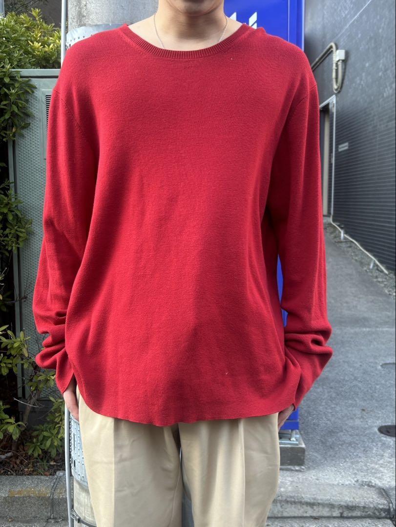 90s \"Polo Ralph Lauren\" ニット　赤　ラルフローレン