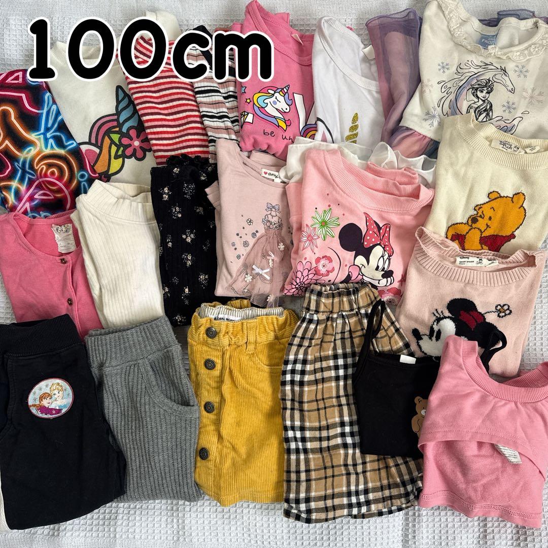 100cm 女の子服 18点 まとめ売り 長袖 ワンピ スカート