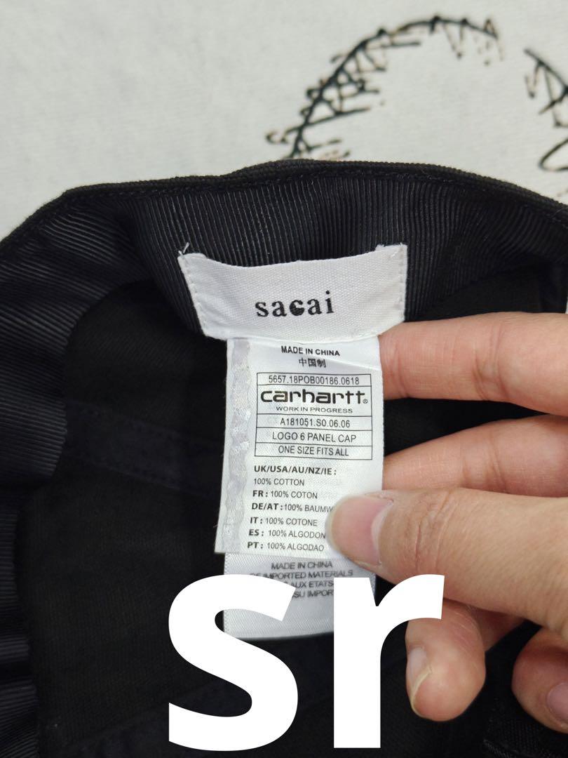 Carhartt x Sacai ブラック ベースボールキャップ