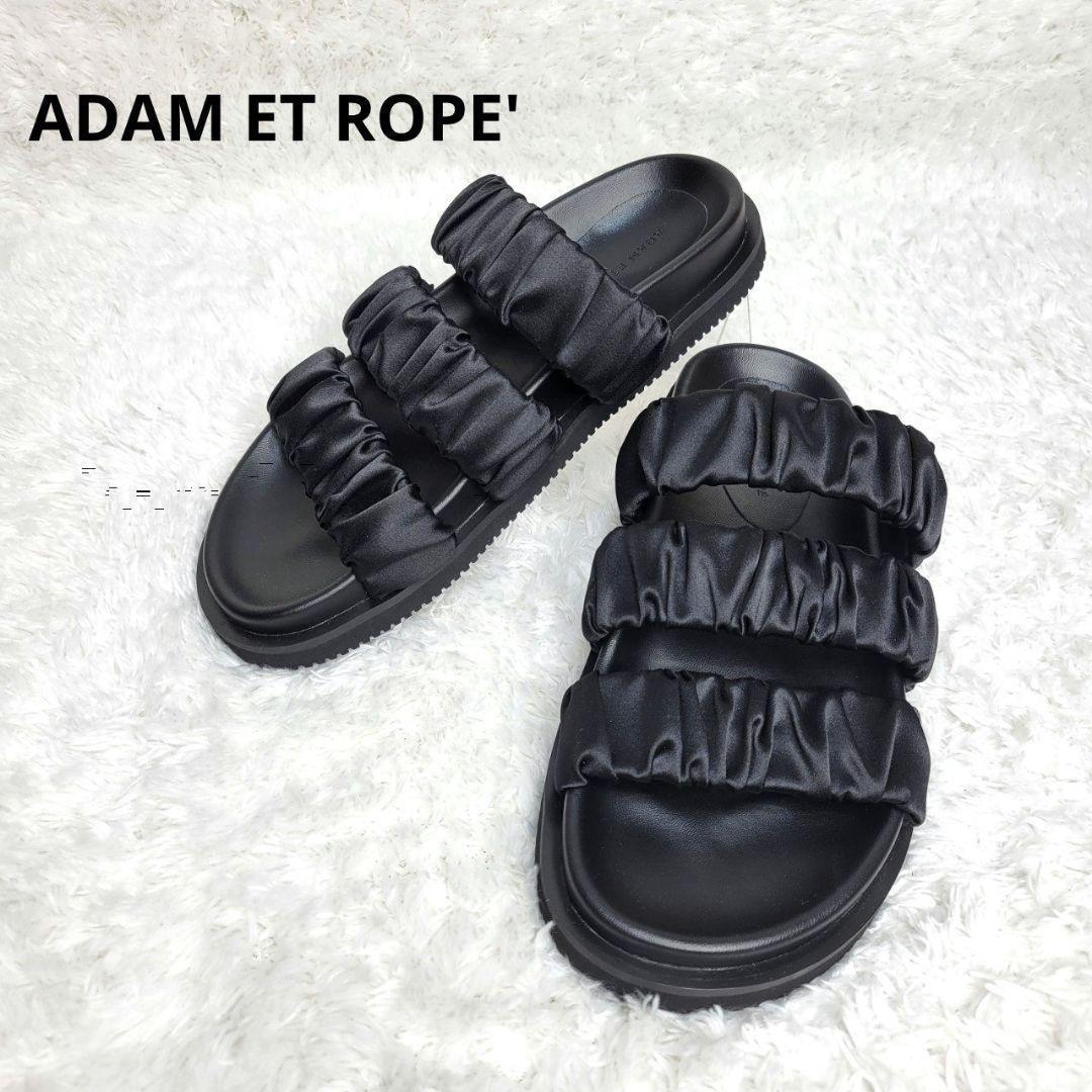 ADAM ET ROPE\' アダムエロペ シャーリングフラットサンダル ブラック