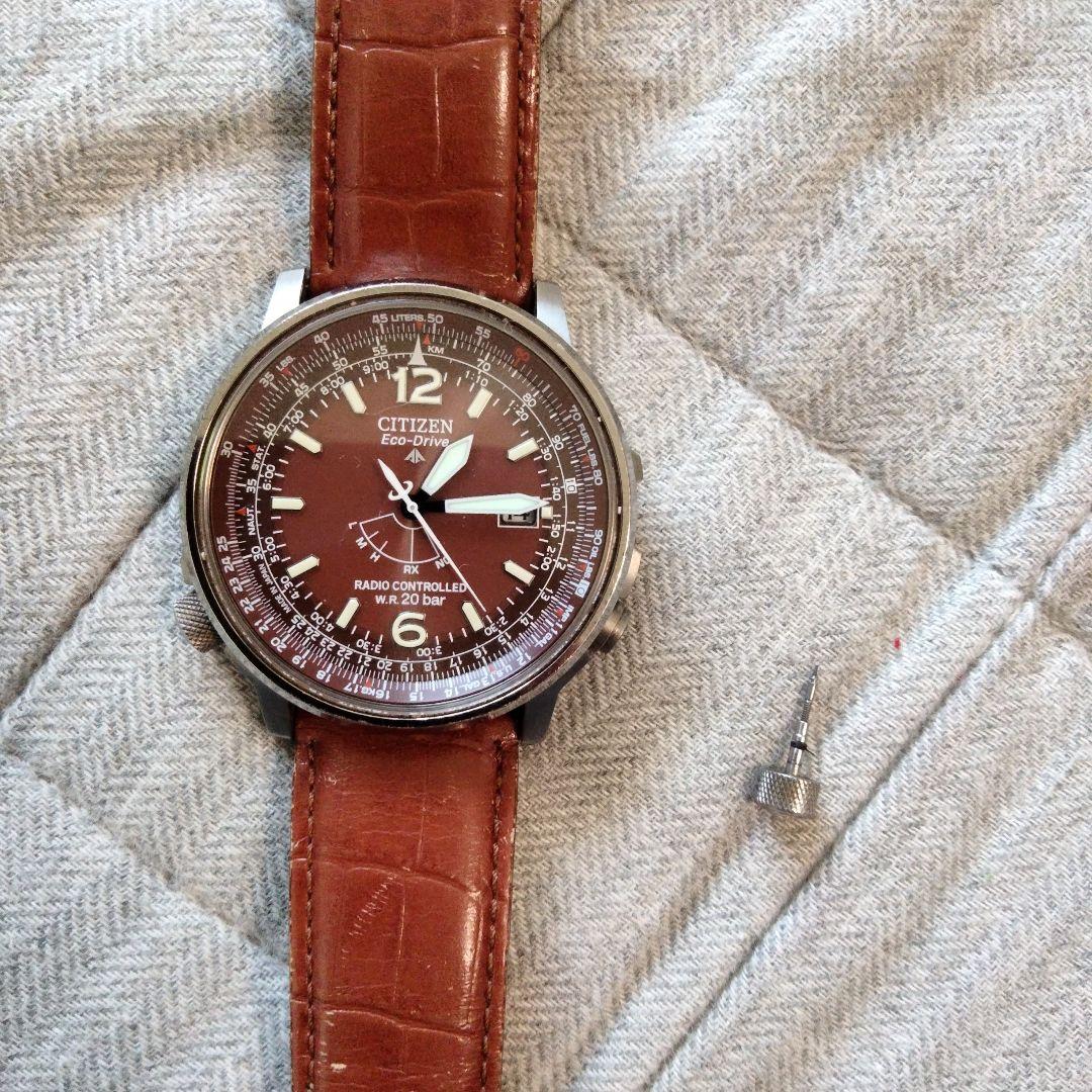 CITIZEN PROMASTER 電波時計 ブラウン（ジャンク品）