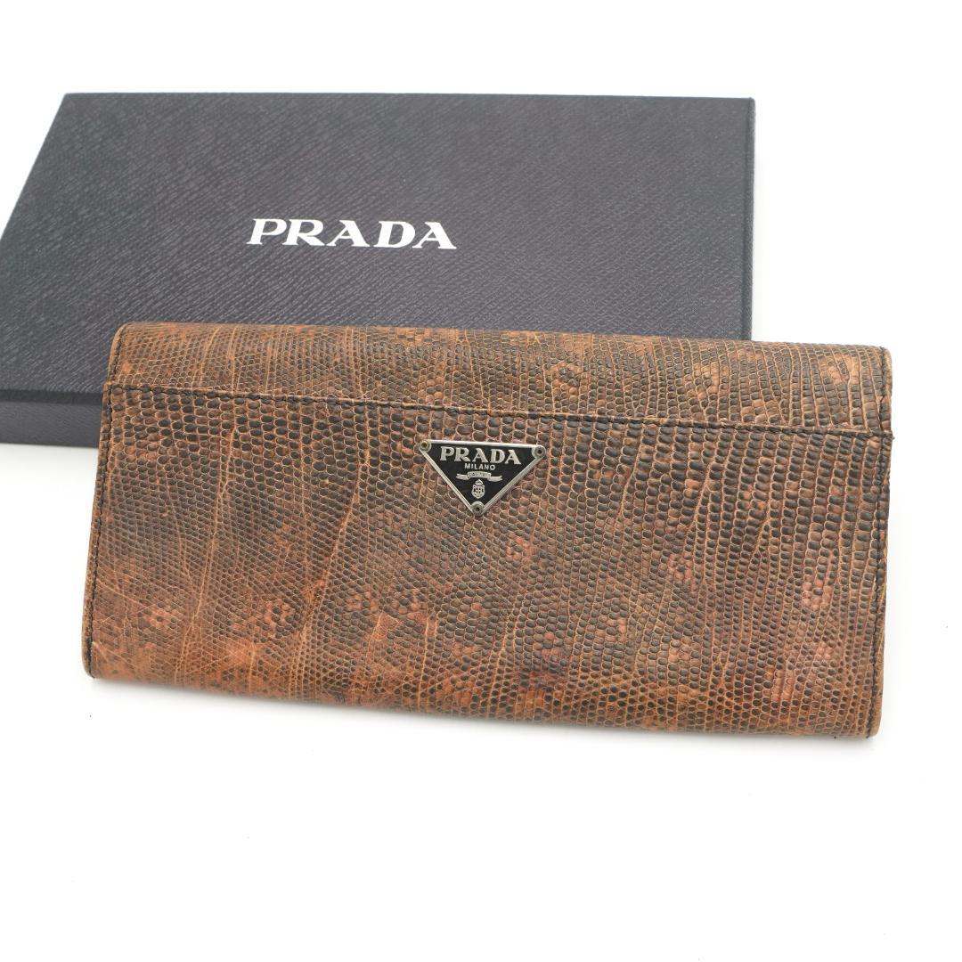 海外正規品 ✨極美品✨ PRADA プラダ 長財布 Python パイソン ロゴ