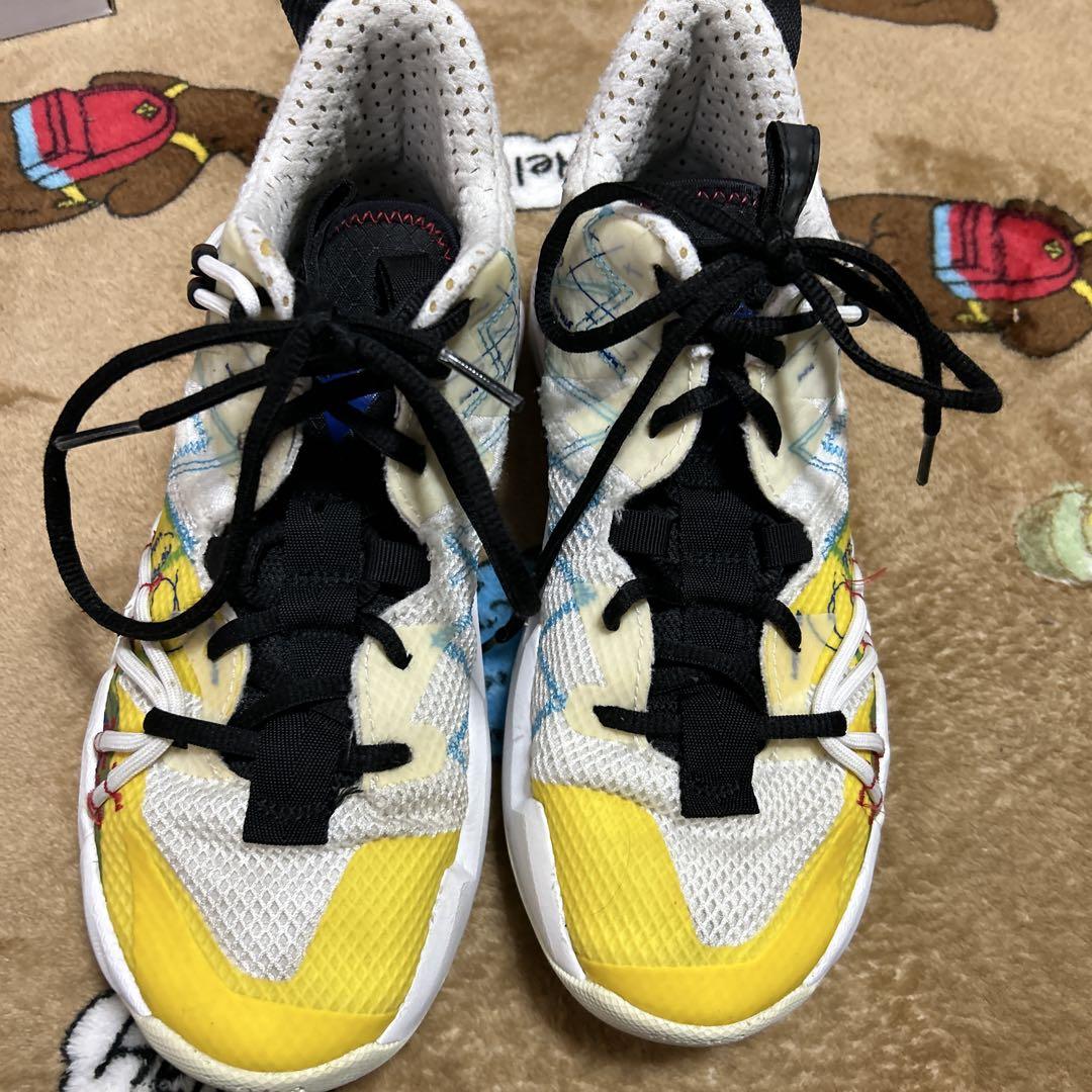 Jordan ホワイト/イエロー バスケットボールシューズ24.5cm