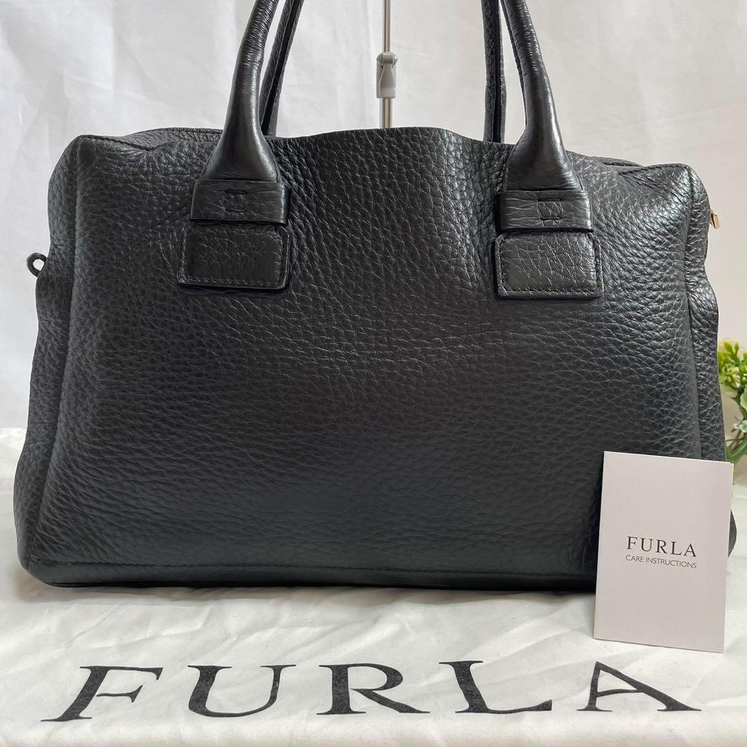 【美品】フルラ カプリッチョ 2way ショルダーバッグ レザー シボ革 A4可