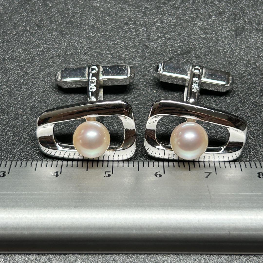 極美品 MIKIMOTO ミキモト シルバー＆パール・真珠 カフリンクス