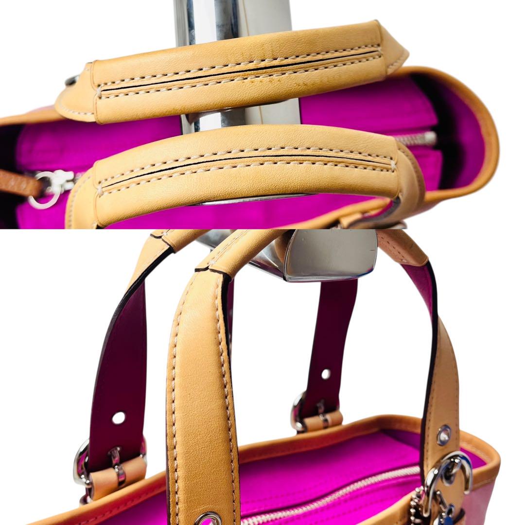 【ファッション通販】の商品をすべて 美品✨ パステル 花チャーム ミニトートバッグ コーチ COACH バッグ