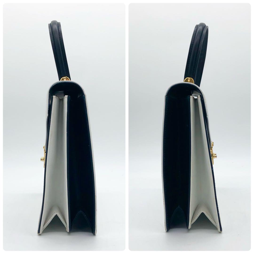 バリー バイカラー ハンドバッグ 2way ゴールド金具 自立 斜め