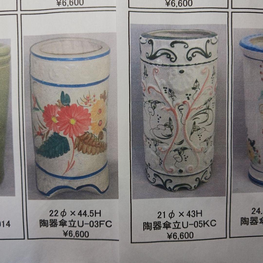 新品 陶器傘立て 難有 手描き絵 浮かし模様 ぶどう柄 高級 洋風