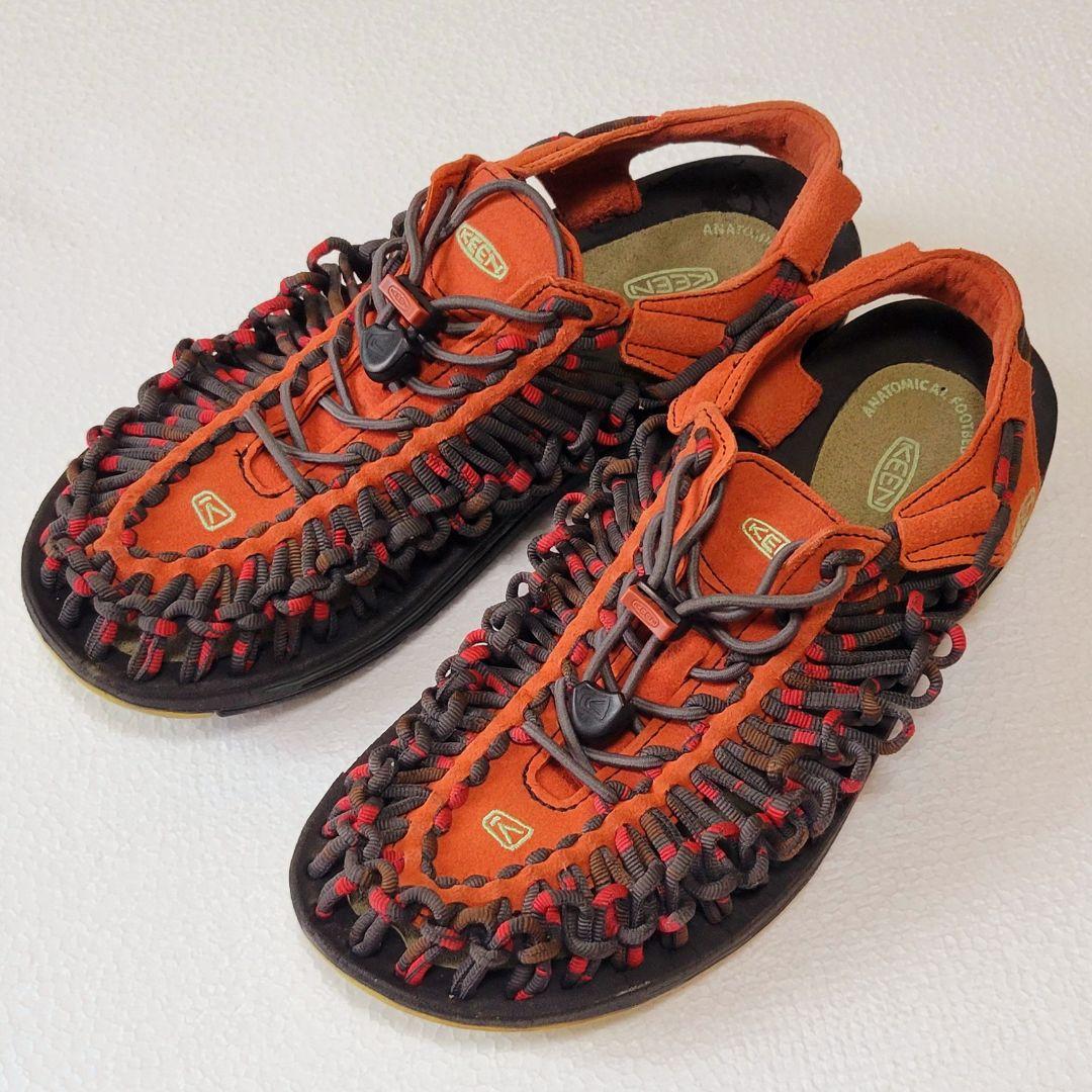KEEN　メンズ編み上げサンダル オレンジ/黒　26センチ