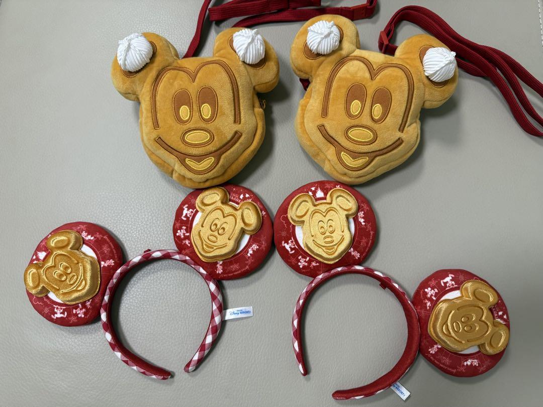 【セット】ミッキー ワッフル カチューシャ コインケース ディズニー ポシェット