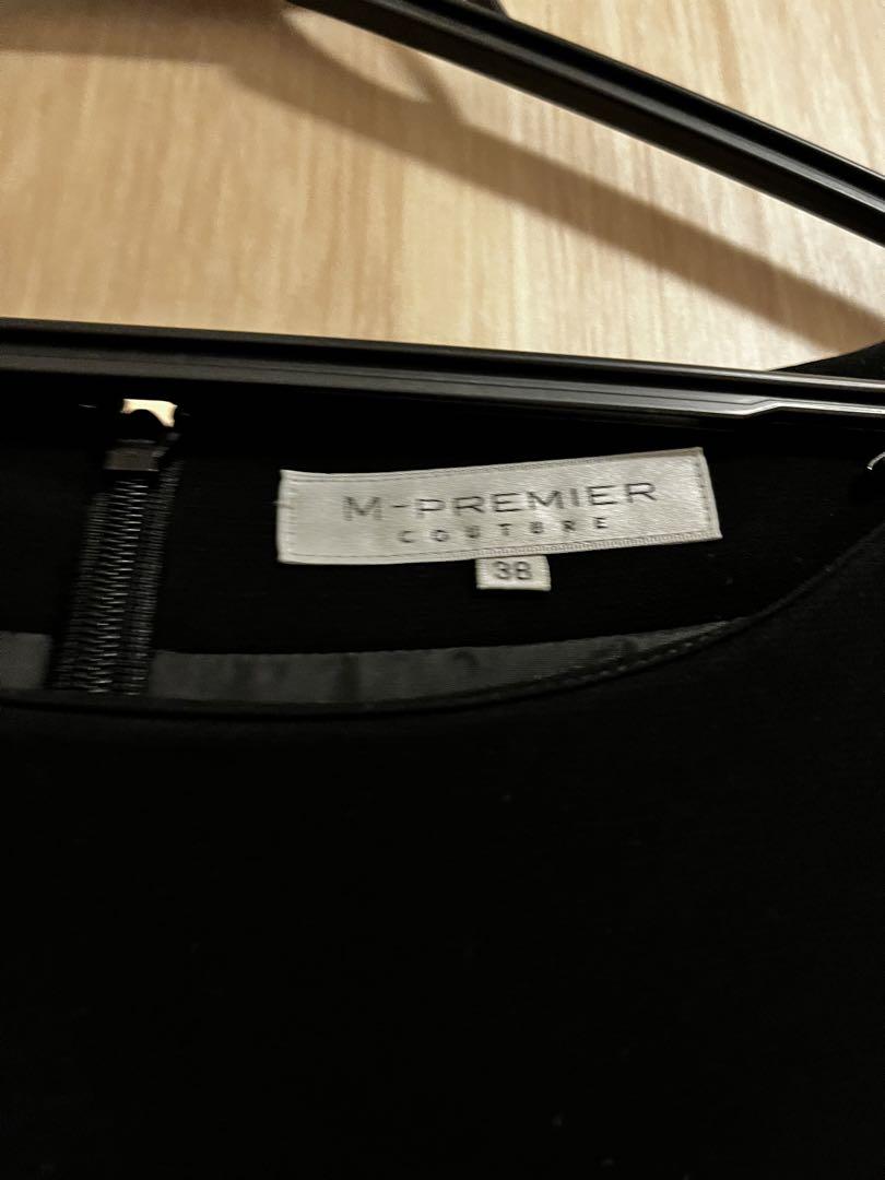 M-PREMIER ブラック フォーマル ひざ丈ワンピース 半袖 38