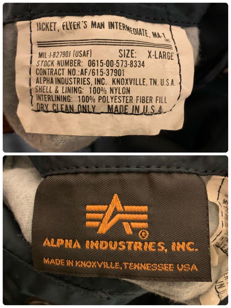 ALPHA アルファ MA-1 フライトジャケット　 USA製 アメリカ製 XL