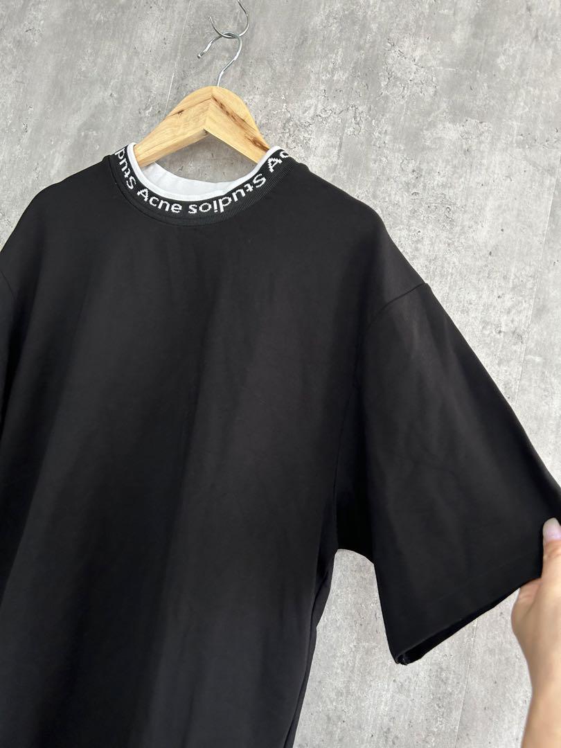 Acne studios アクネストゥディオス　モックネックTシャツ　ロゴ　黒