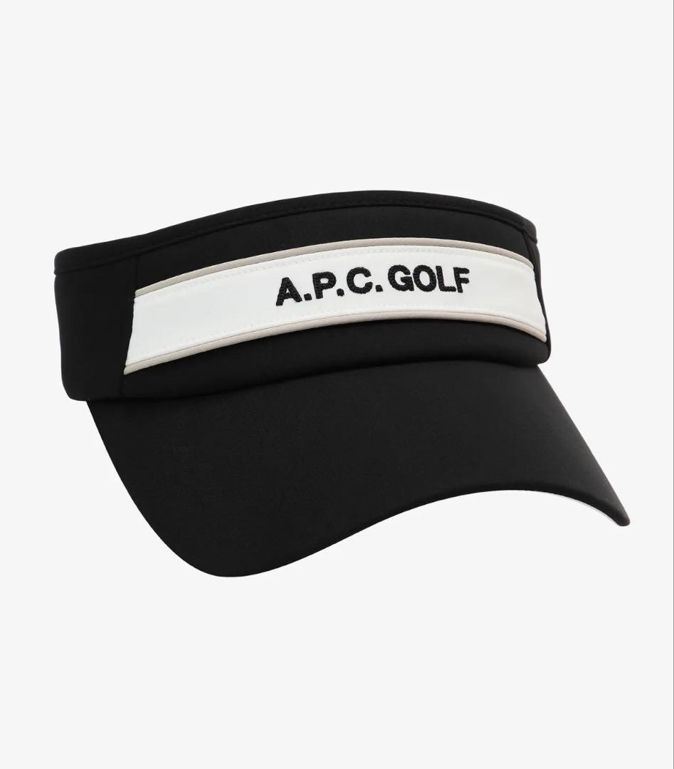 A.P.C. GOLF ブラック サンバイザー リボン付き
