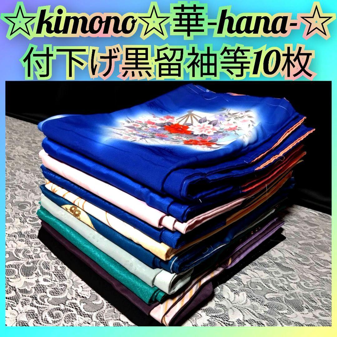 B81 洗える着物 付下げ黒留袖等10枚 着用 観光 レンタル目立った傷や汚れなし