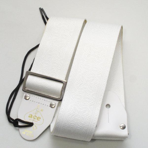 新品ギターストラップ ACE復刻版 ACE-14 GREENWICH WHITE