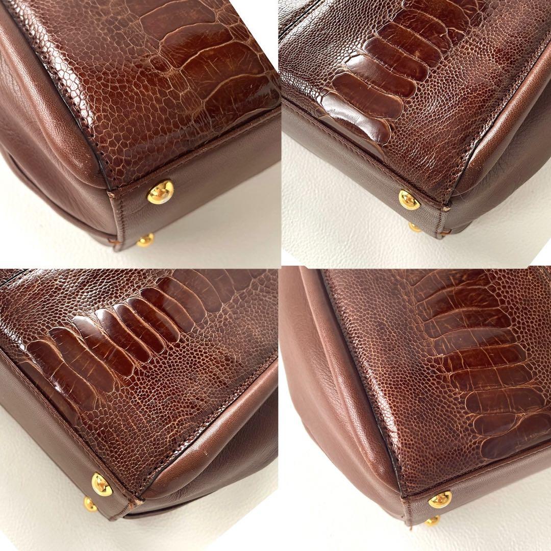 JRA クロコダイル ハンドバッグ エキゾチックレザー 自立 ブラウン JRA クロコダイル ハンドバッグ エキゾチックレザー 自立 ブラウン