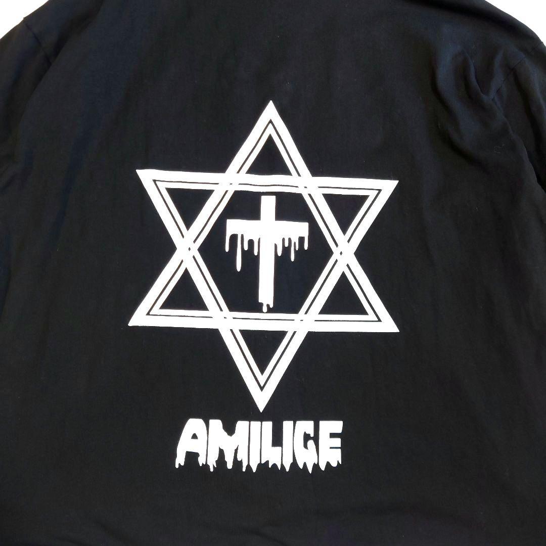 アミリージュ Amilige ロゴ裾 ZIP 半袖カットソー パーカー ブラック