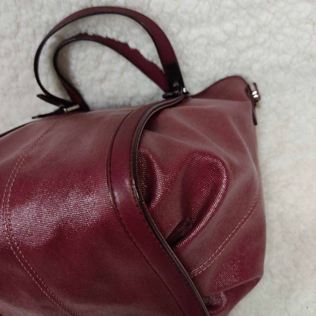 TOD'S トッズ ショルダーバッグ 2way レザー レディース 赤 画像5