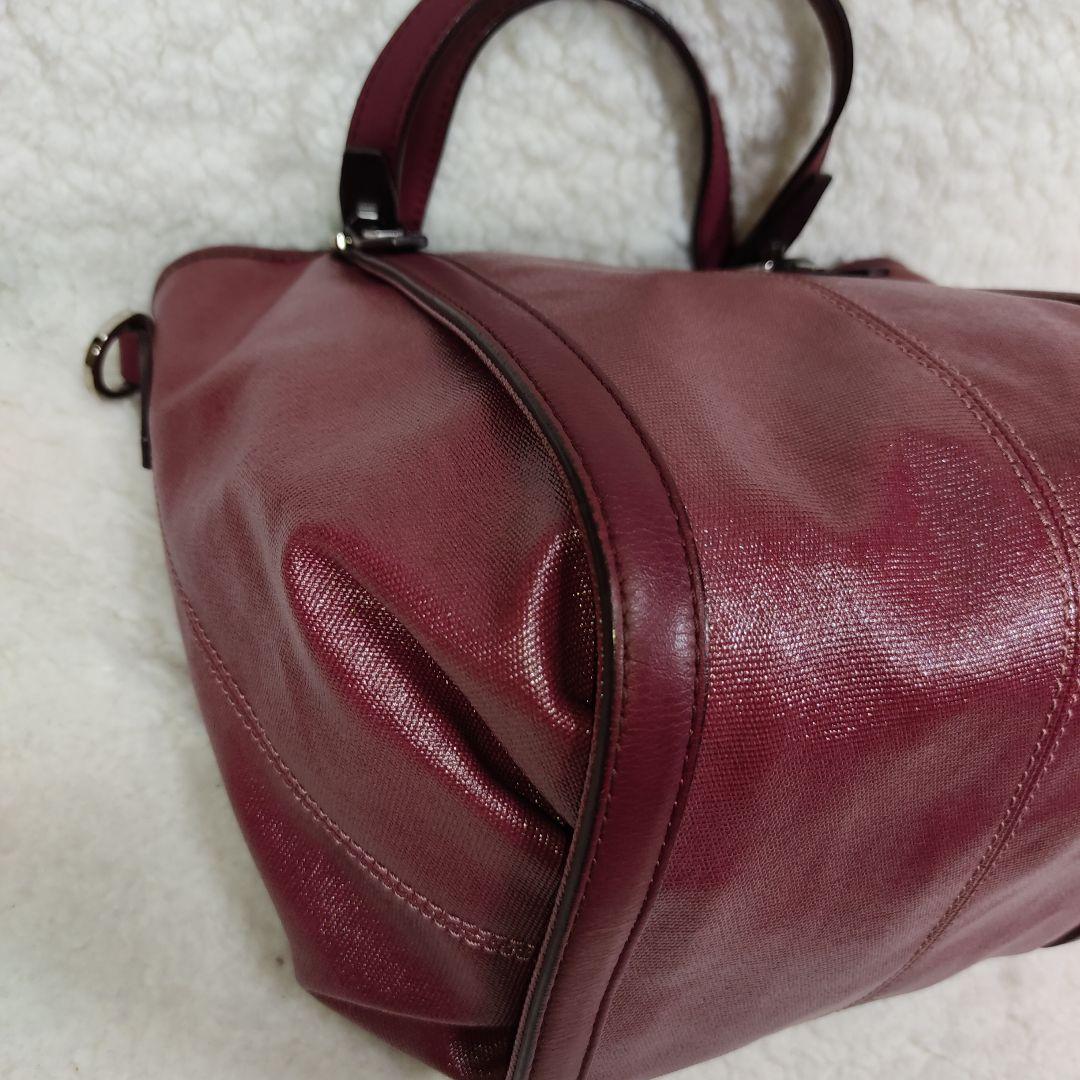 TOD'S トッズ ショルダーバッグ 2way レザー レディース 赤 画像6