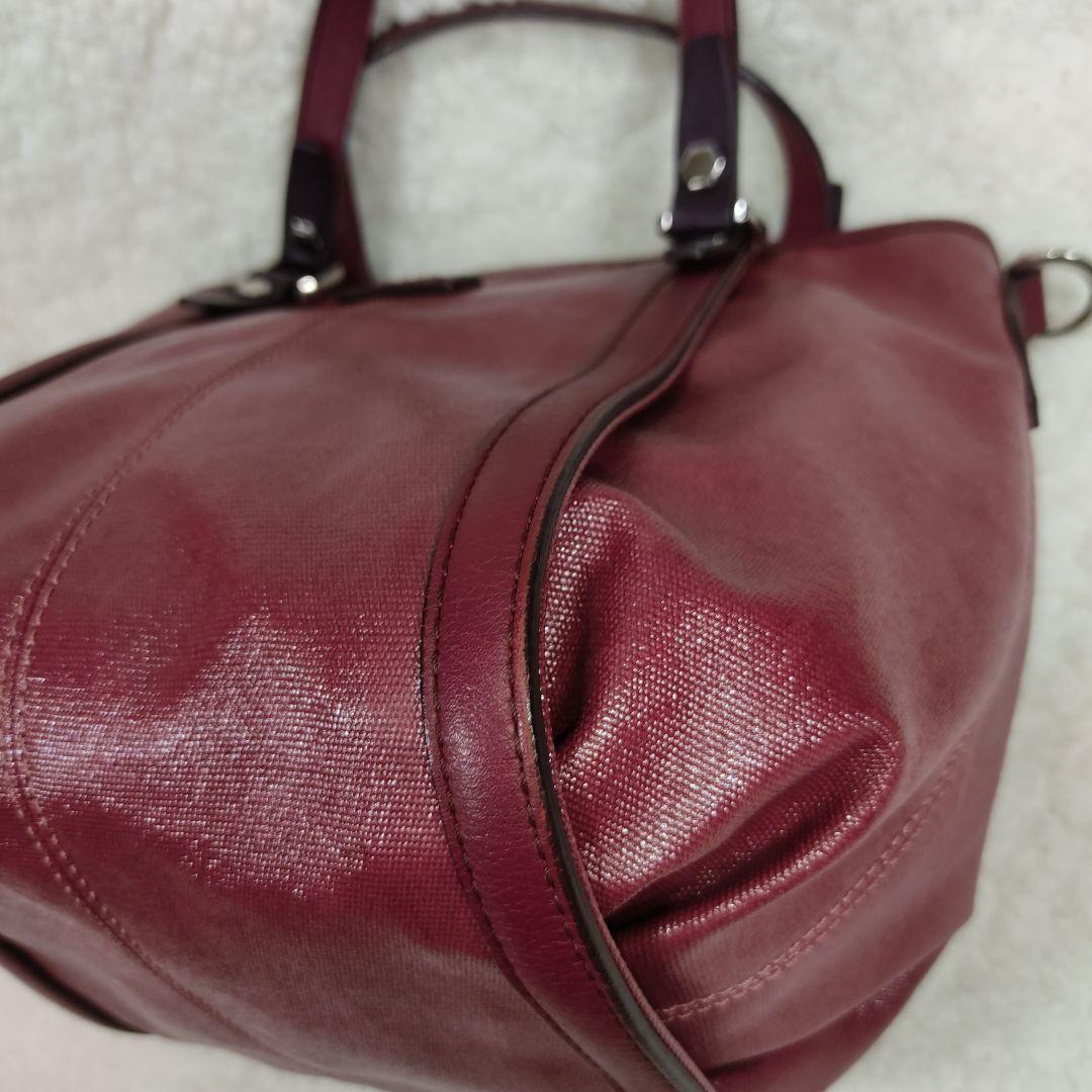 TOD'S トッズ ショルダーバッグ 2way レザー レディース 赤 画像7