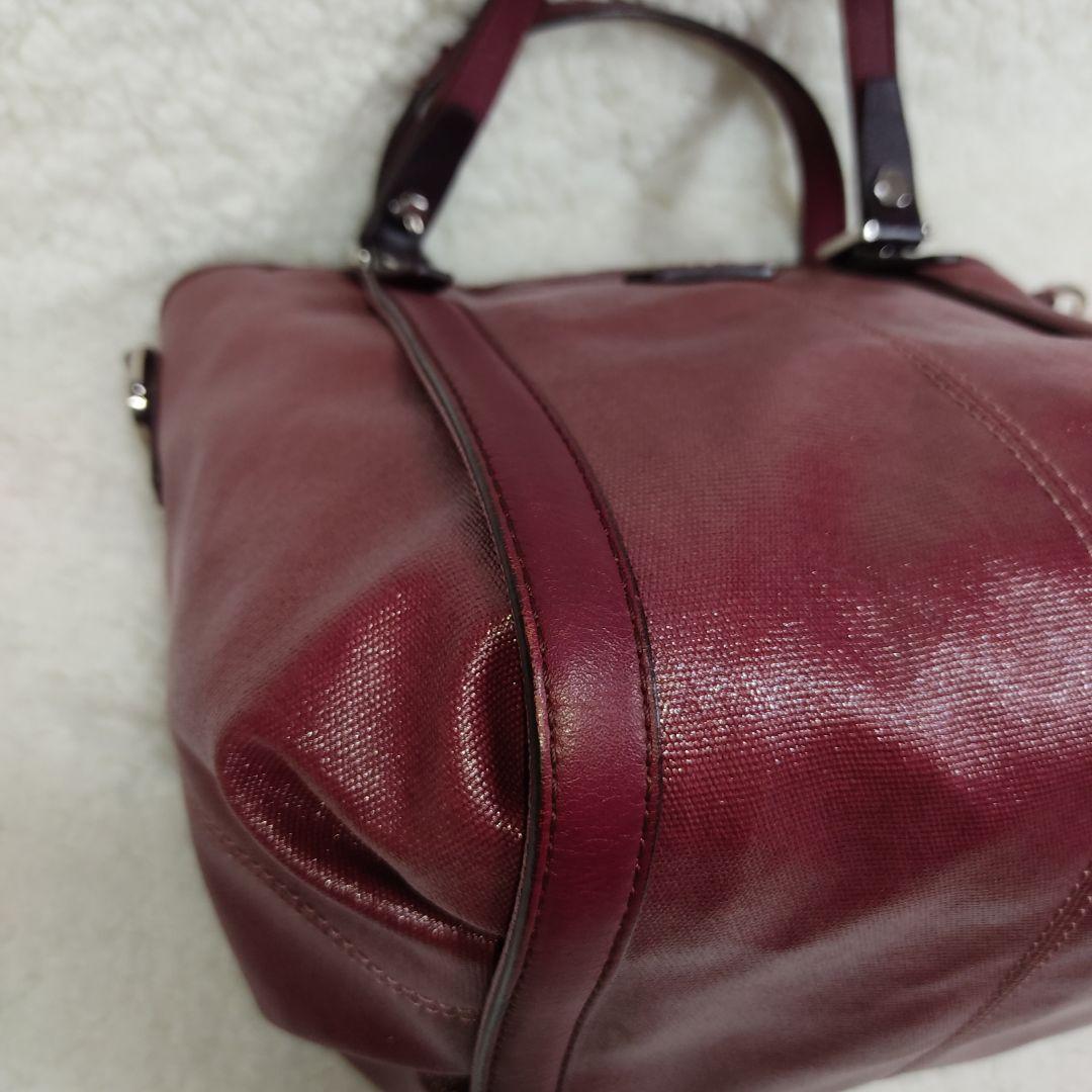 TOD'S トッズ ショルダーバッグ 2way レザー レディース 赤 画像8