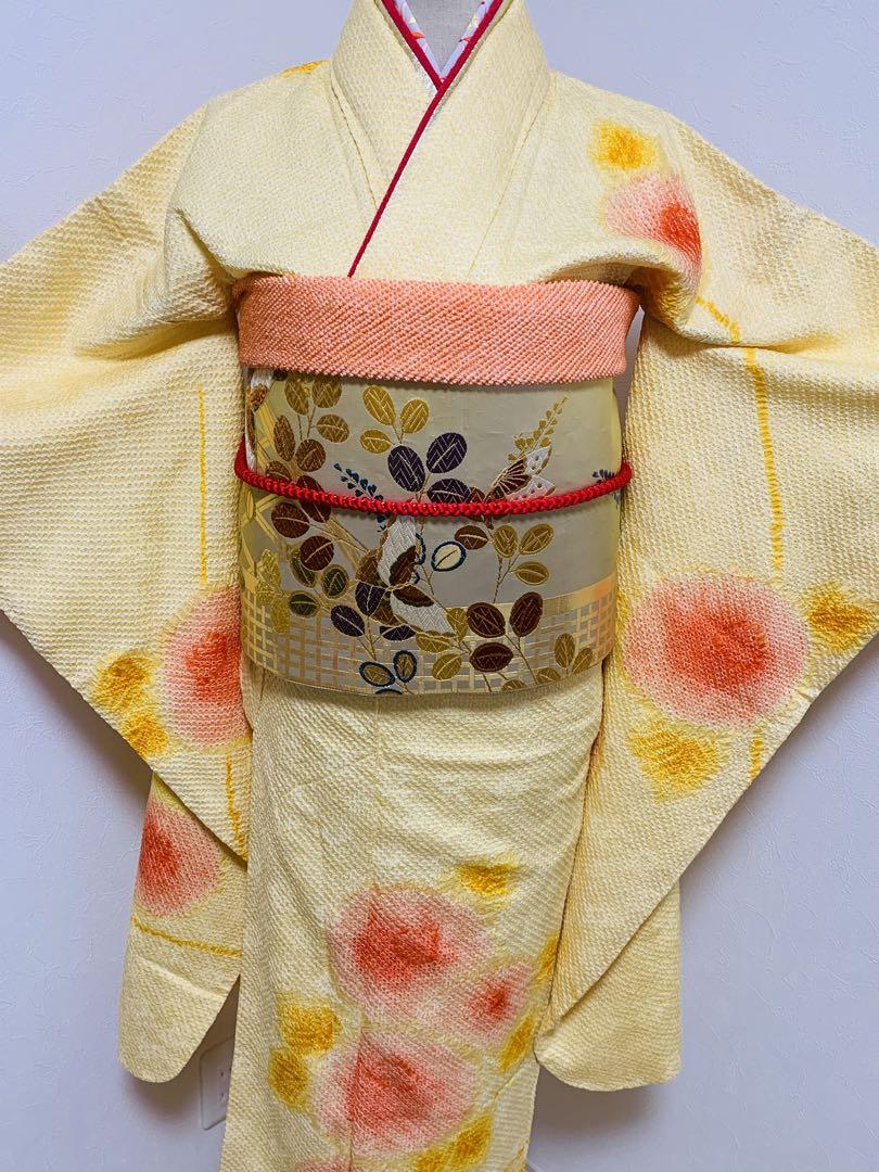 振袖正絹総絞り束ね花文の振袖