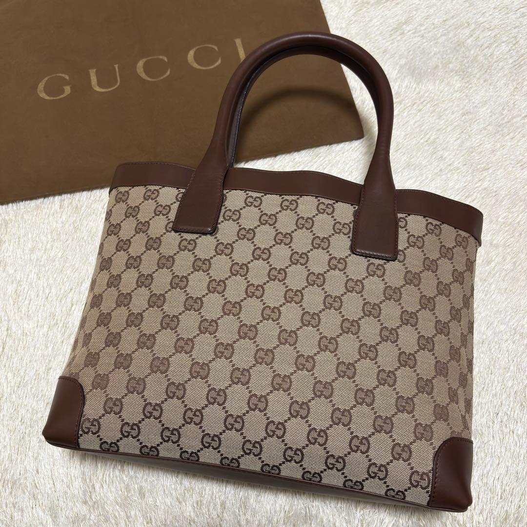 459 GUCCI グッチ トートバッグ GGキャンバス×レザー A4収納