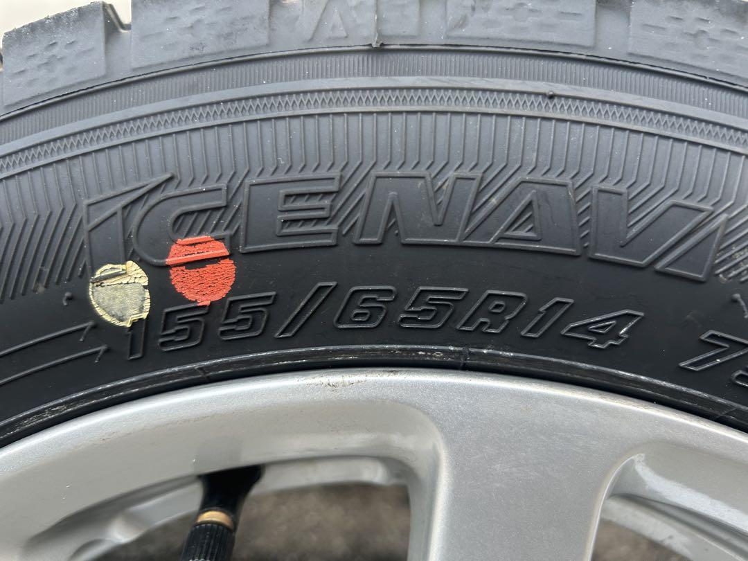 ダイハツ純正アルミ　155/65R14 2024年スタッドレス4本セット送料込み