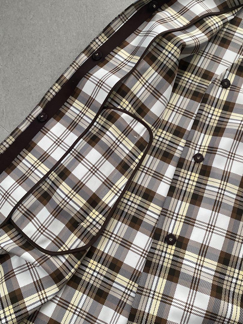 relume journal standard チェック ノーカラーコート