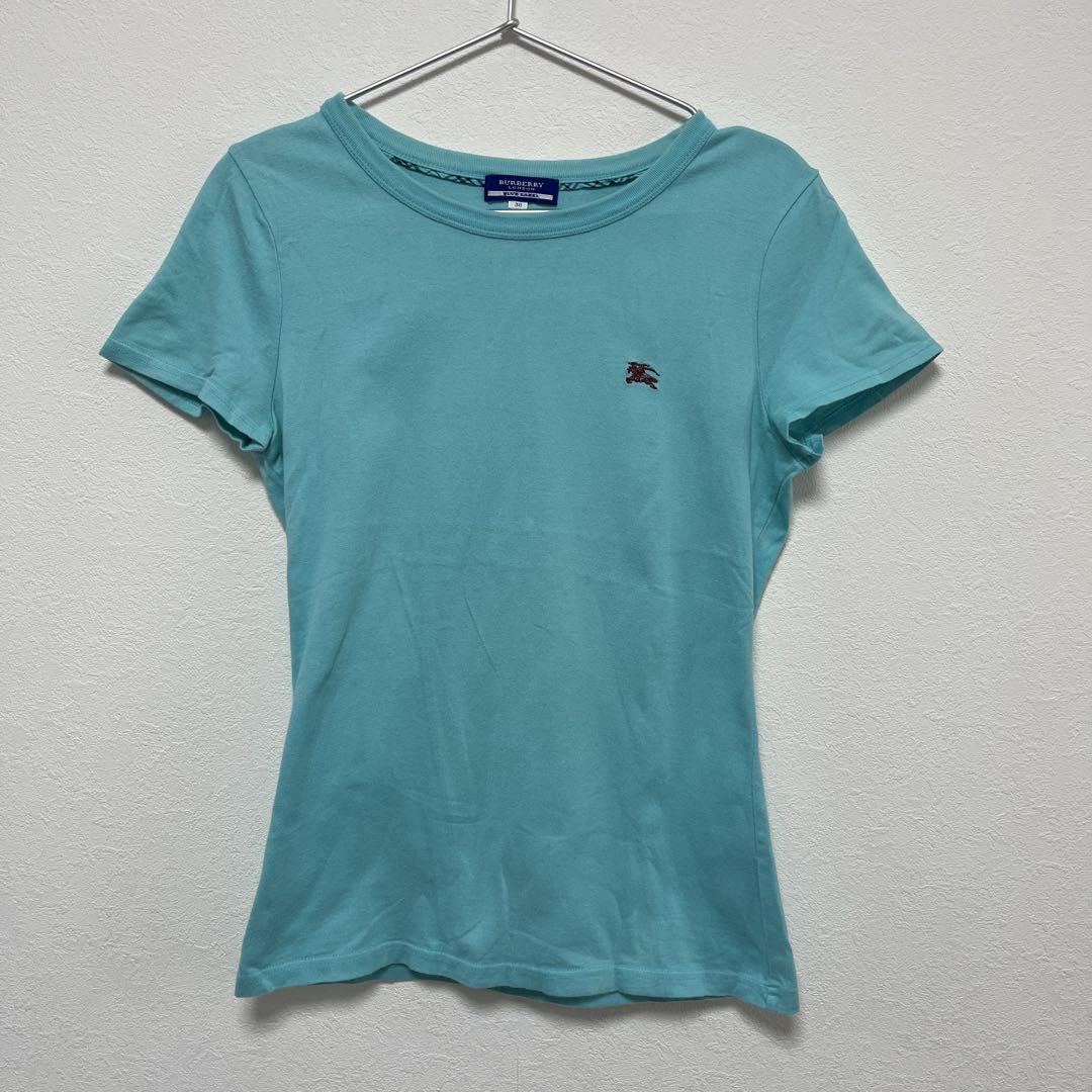 Burberry Blue Label 青 Tシャツ バーバリー BURBERRYBLUELABEL Tシャツ カットソー ロゴ刺繍