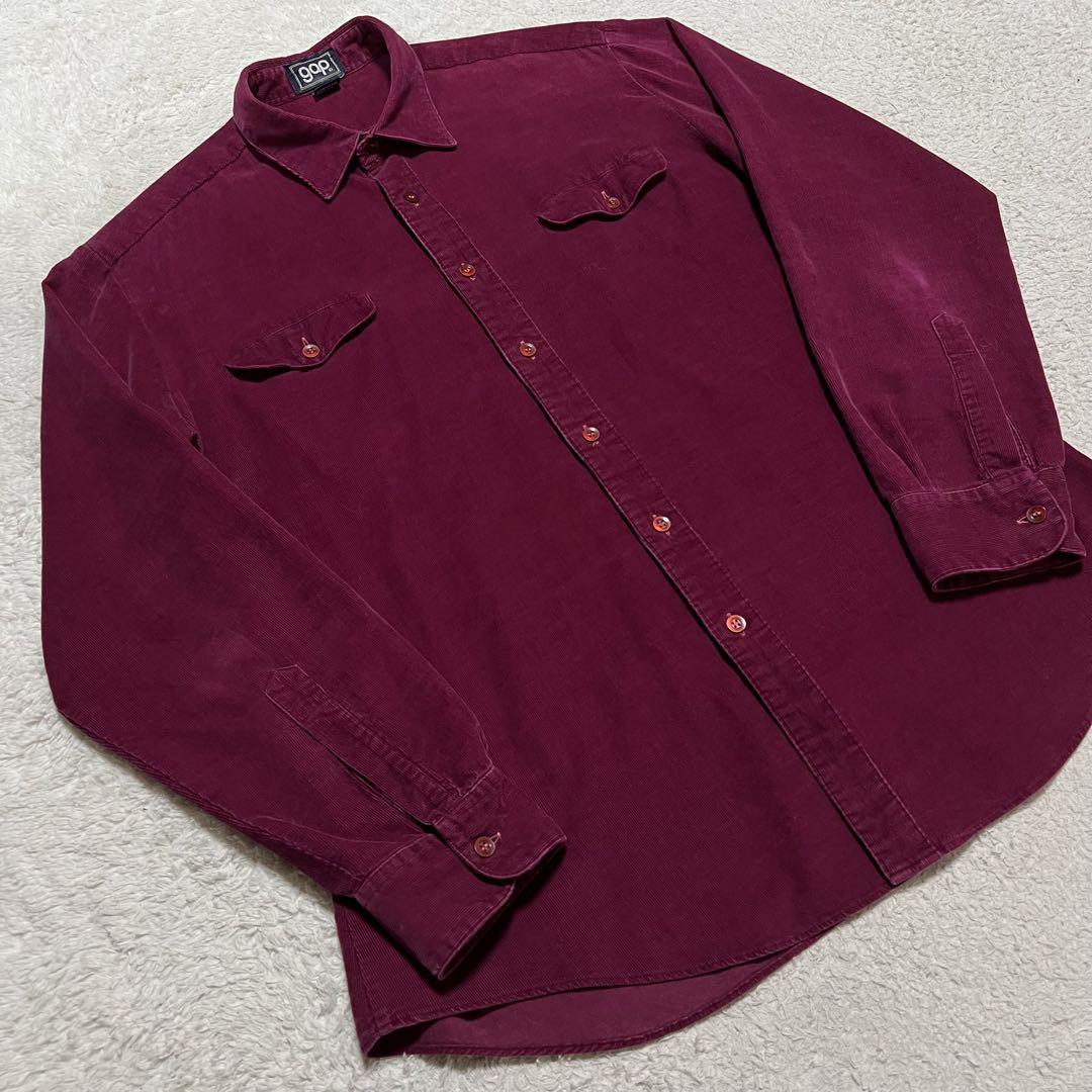 80s OLD GAP 小文字タグ コーデュロイシャツ メンズ L