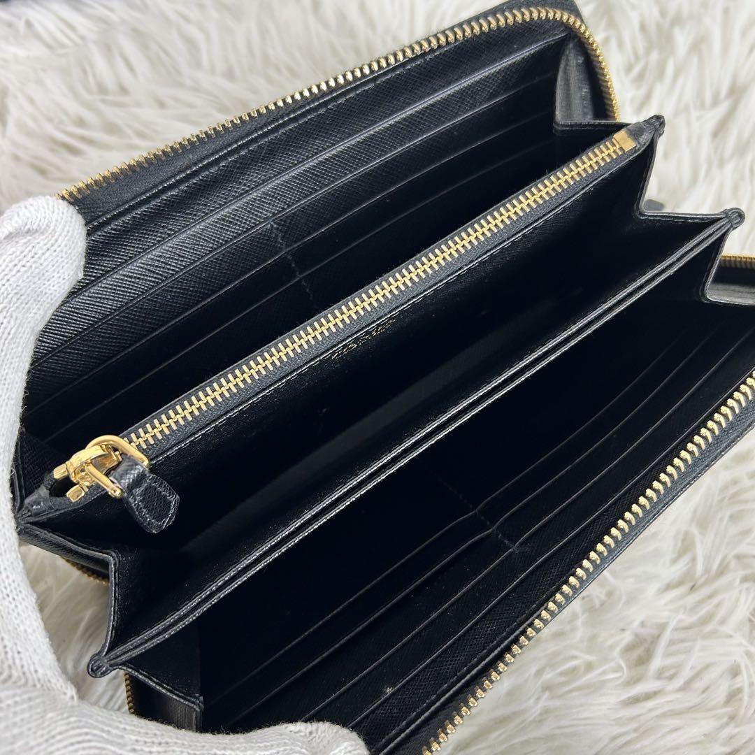 yu___　現行型 プラダ 長財布 サフィアーノ ラウンドジップ