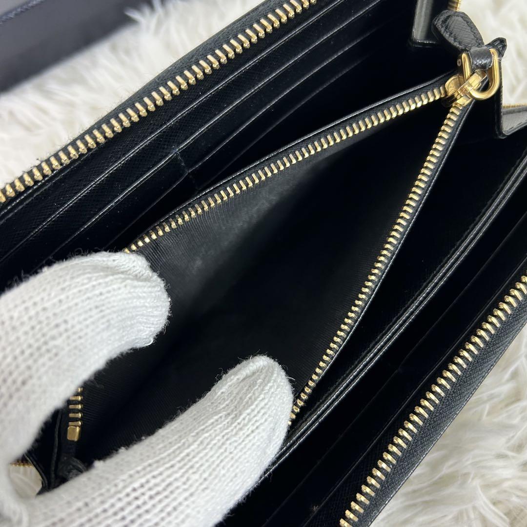 yu___　現行型 プラダ 長財布 サフィアーノ ラウンドジップ