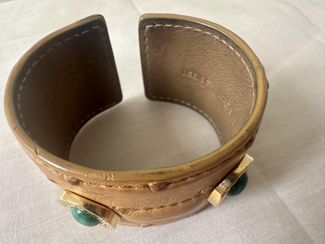 kk BVLGARI ブルガリ　ブレスレット　バングル　レザー　レア